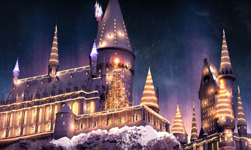 Festividades Natalinas e show noturno no Wizarding World of Harry Potter!